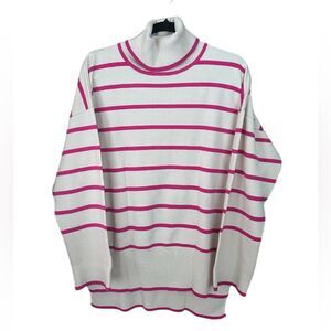 Clousream Womens Striped Turtleneck Sweater. One Size/Oversized (up to 2X) NEW